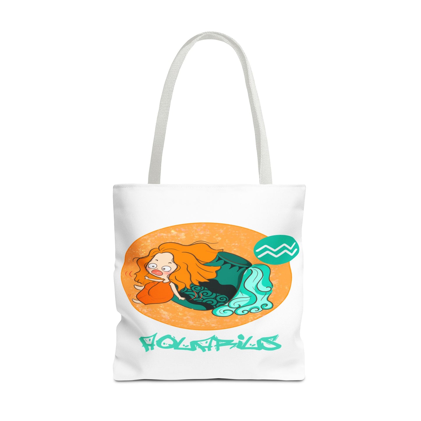 Aqaurius Chibi Water Bearer White Tote Bag, 3 Sizes