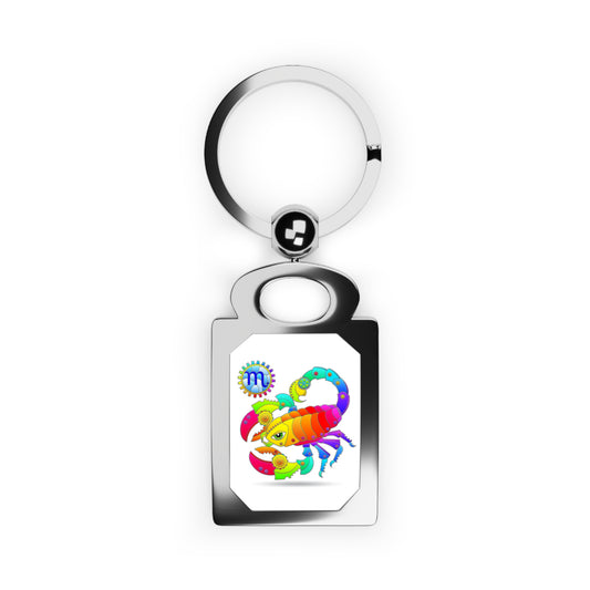 Scorpio Rainbow Steampunk, Rectangle Photo Keyring