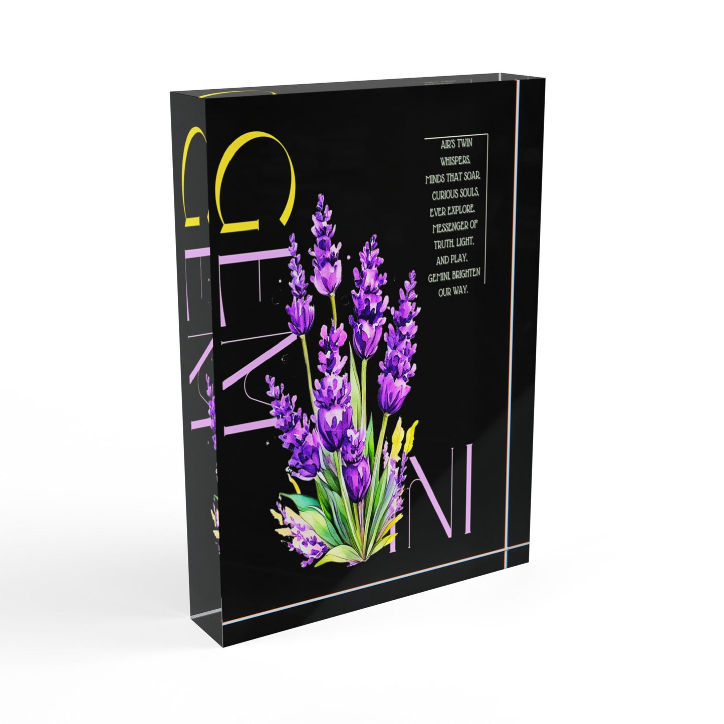 Gemini Lavender, Photo Block (Black)