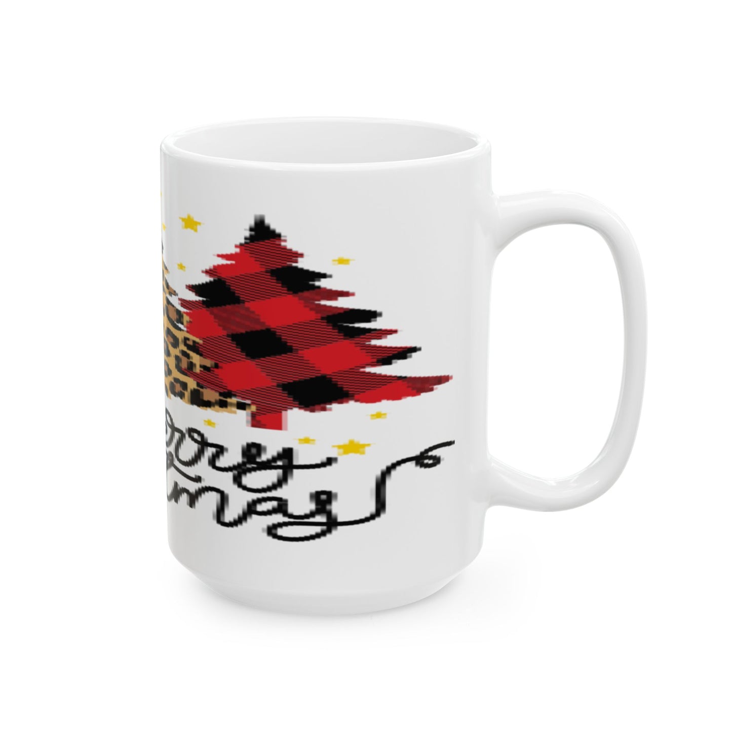 Patchwork Christmas Trees, Ceramic Mug, (11oz, 15oz)