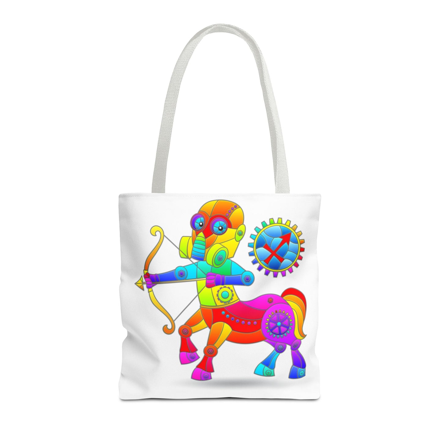 Sagittarius Rainbow Steampunk, White Tote Bag