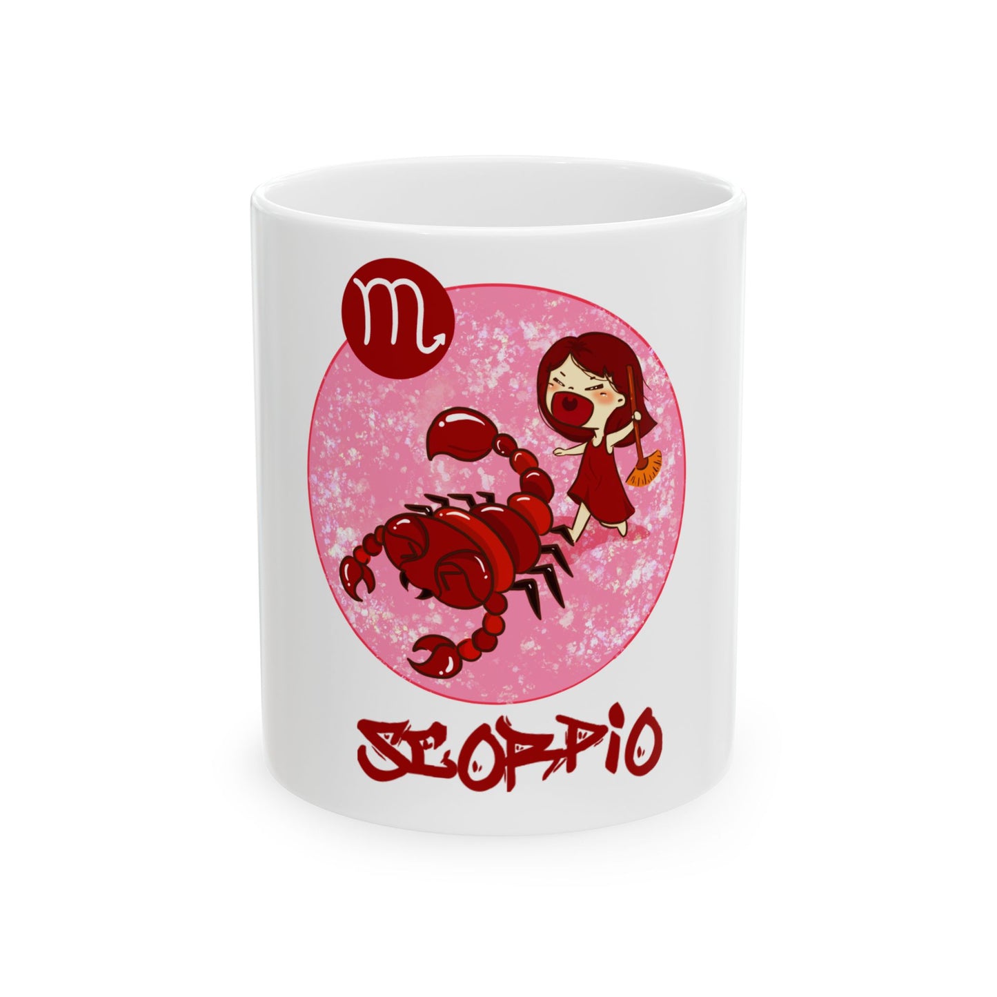 Scorpio Chibi Girl & Scorpion, Ceramic Mug (11oz, 15oz)