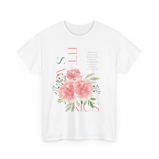 Sagittarius Pink Carnations, Unisex Heavy Cotton Tee