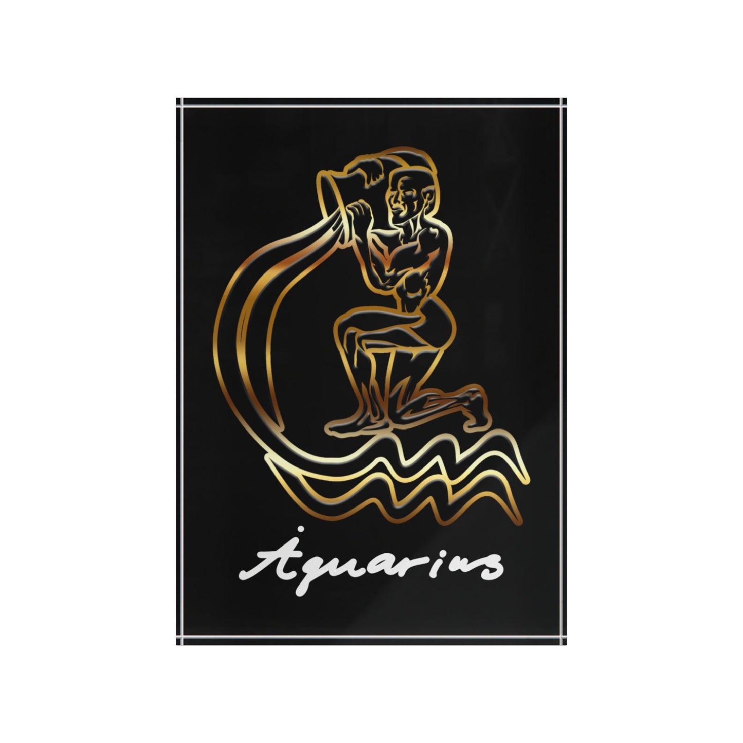 Aquarius Water Bearer Photo Block, Black