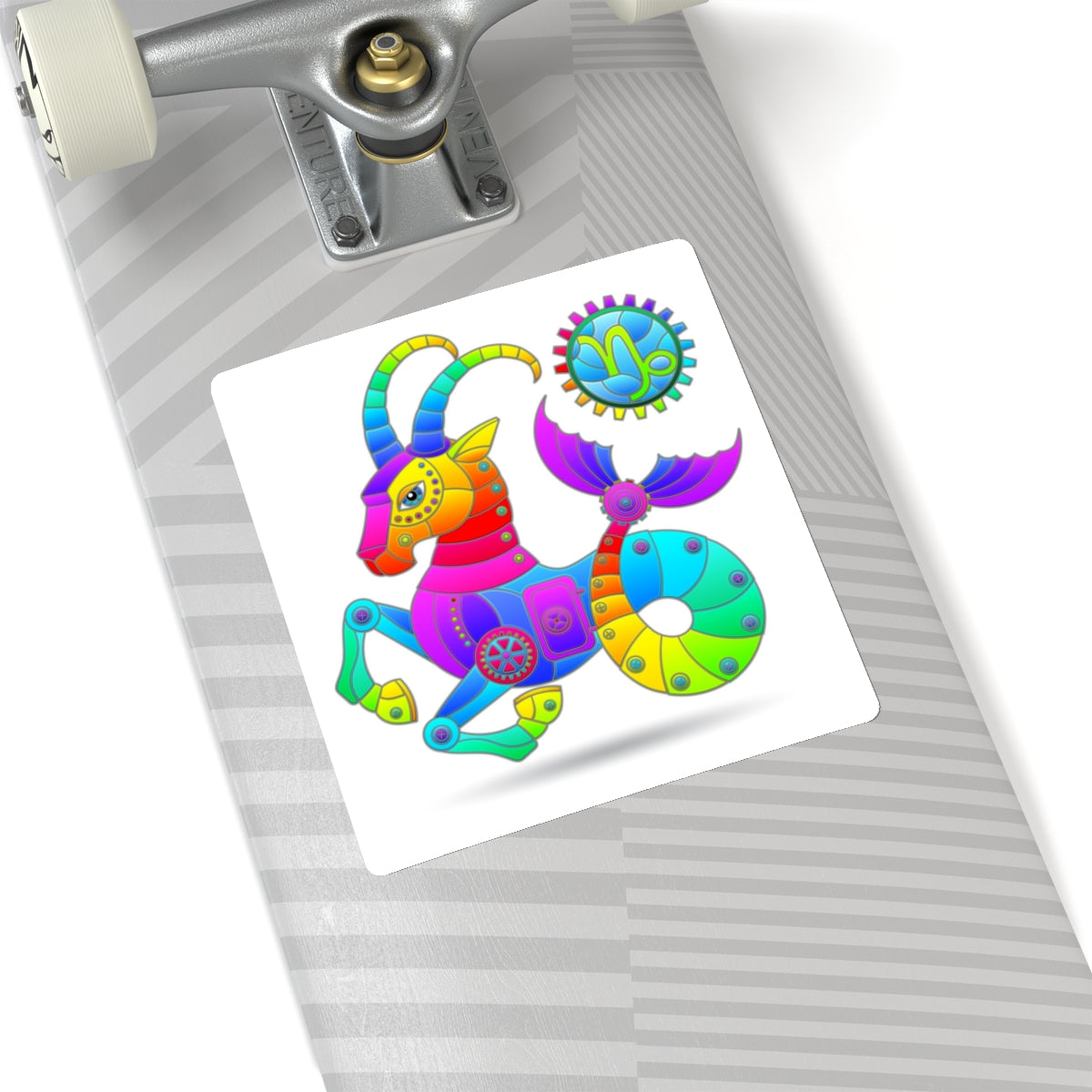 Capricorn Rainbow Steampunk, Kiss-Cut Stickers