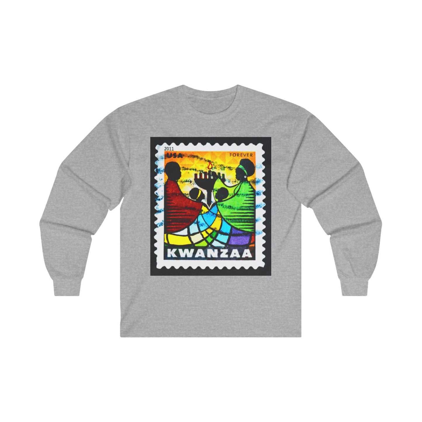 Kwanzaa Forever Stamp, Unisex Ultra Cotton Long Sleeve Tee