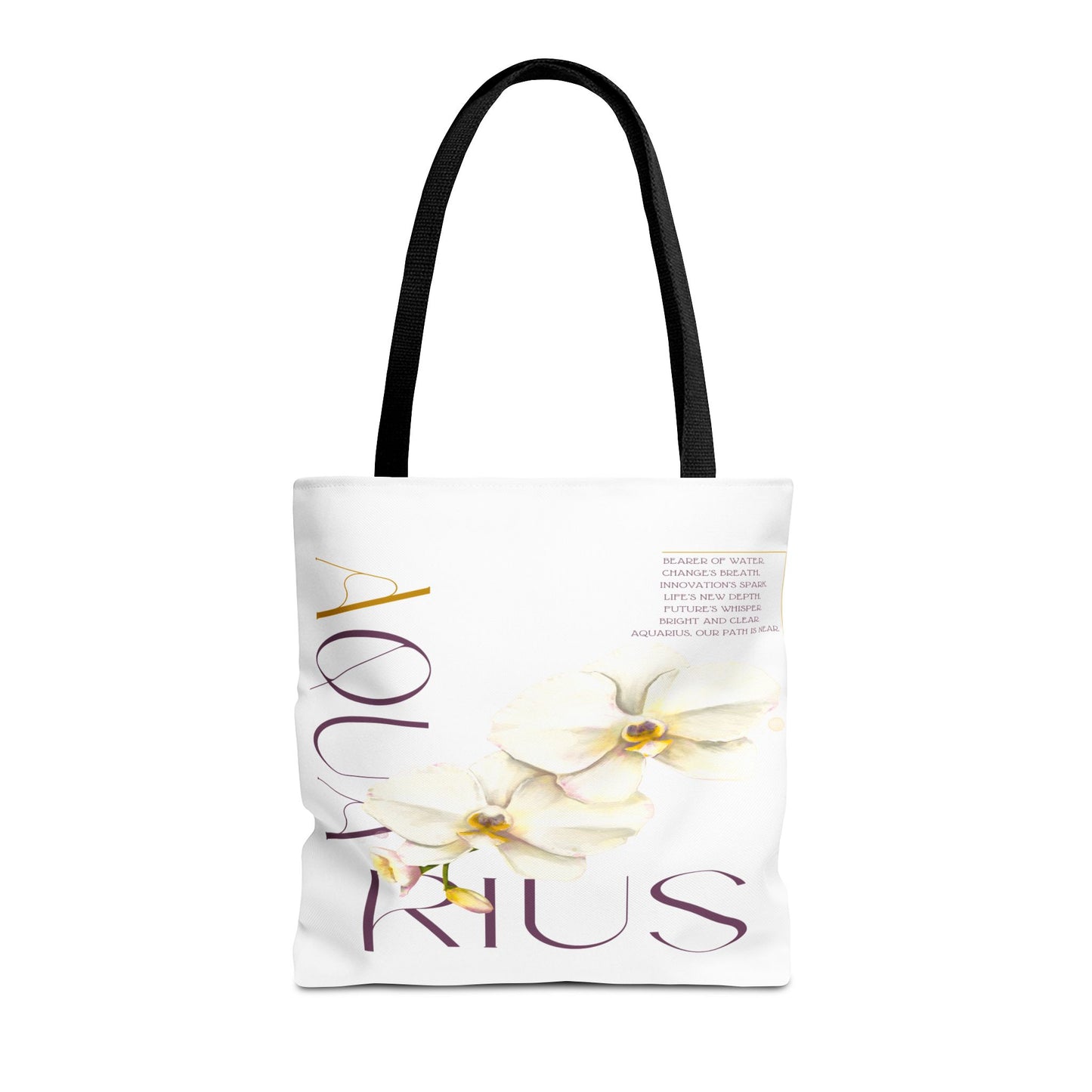 Aquarius Orchids White Tote Bag, 3 Sizes