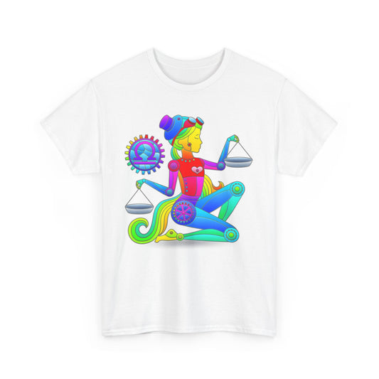 Libra Rainbow Steampunk, Unisex Heavy Cotton Tee