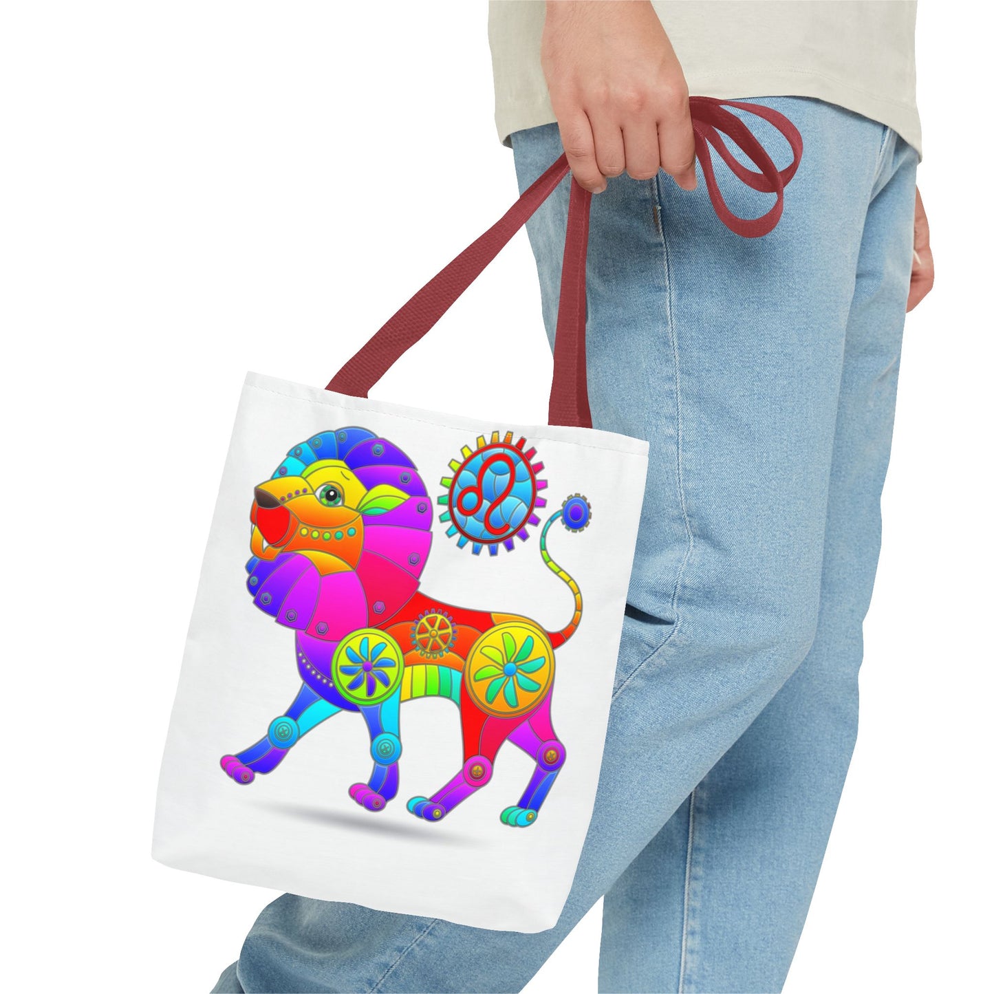 Leo Rainbow Steampunk, White Tote Bag