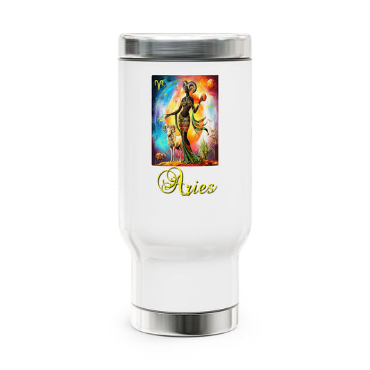 Aries, Stainless Steel Travel Mug with Handle, 14oz