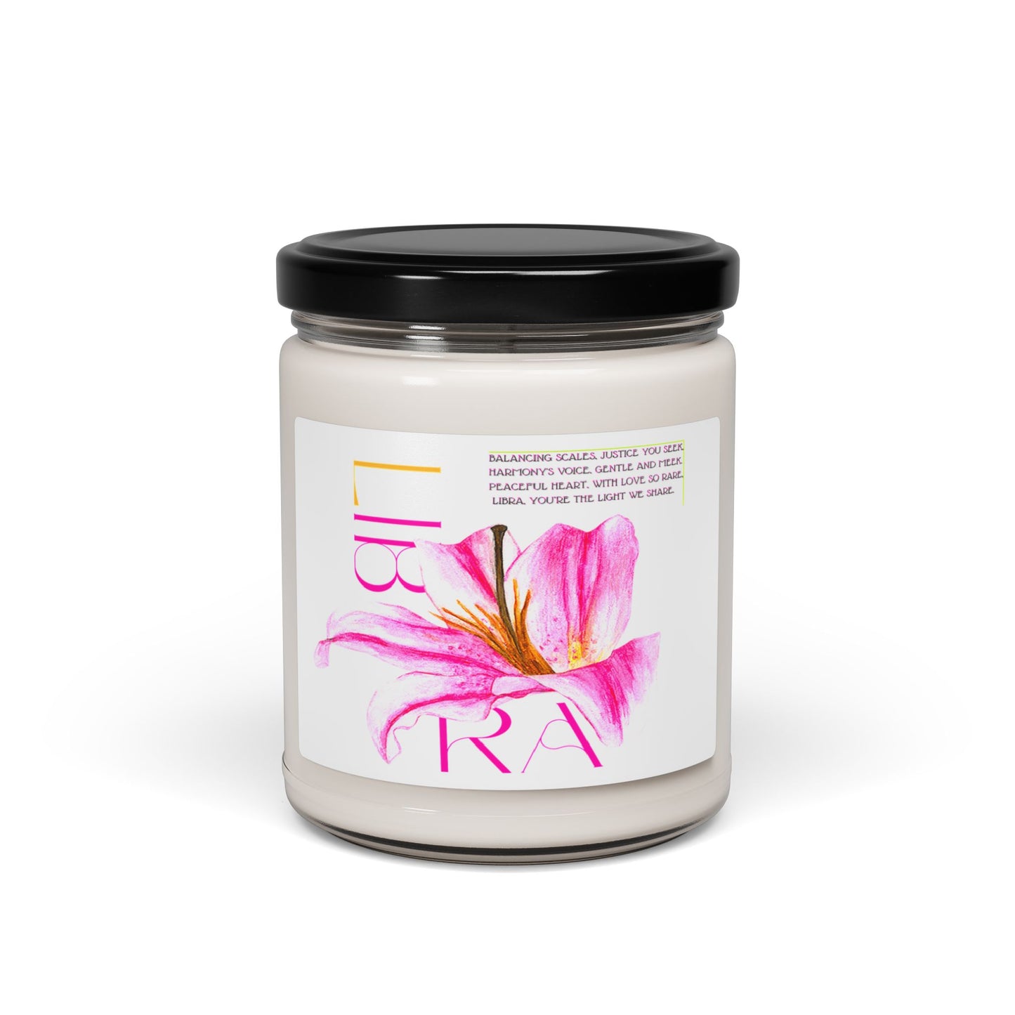 Libra Pink Lily White Soy Candle, 10 Scents