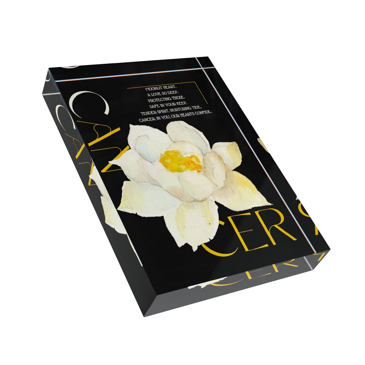 Cancer White Lotus, Photo Block (Black)