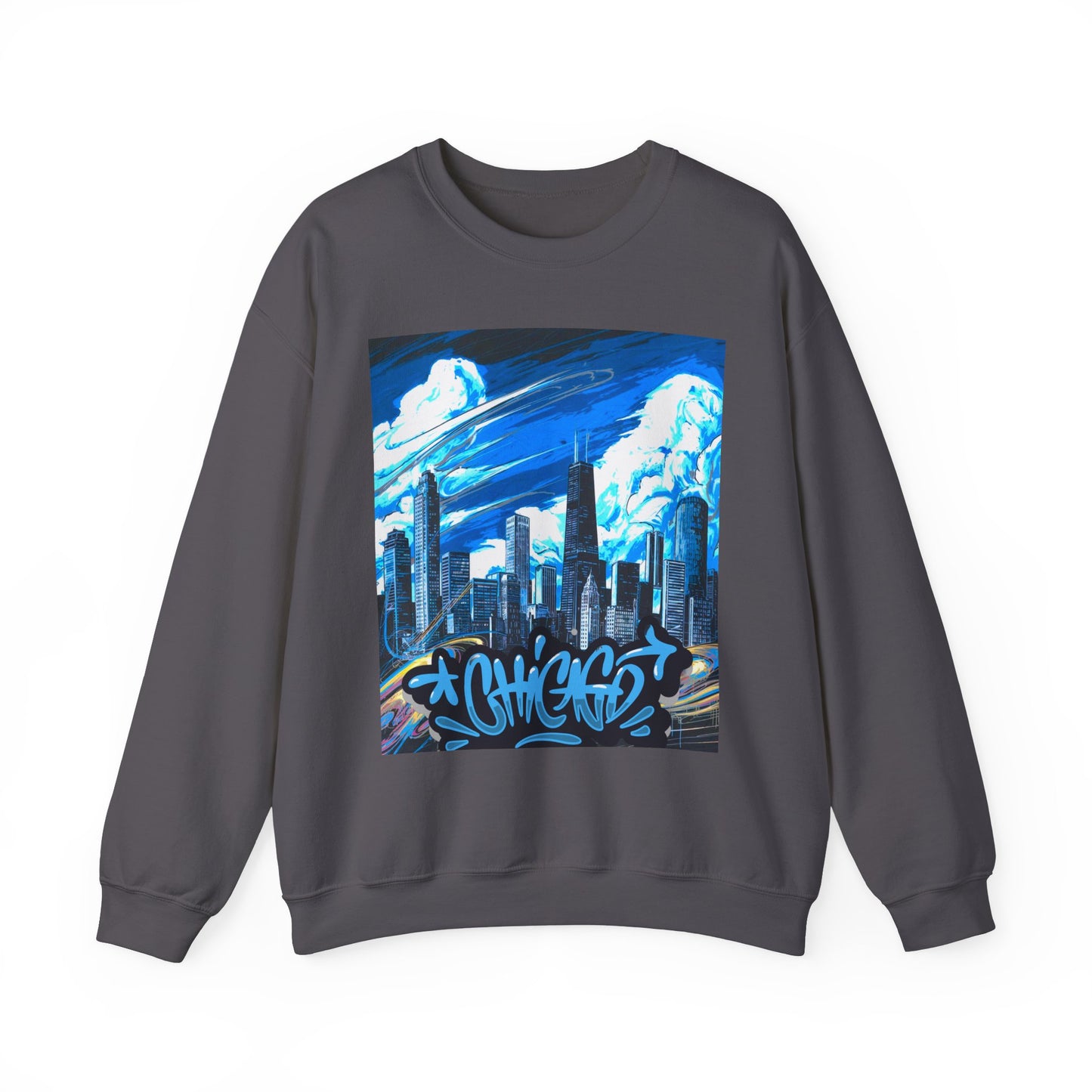 Chicago Graffiti Skyline, Unisex Heavy Blend™ Crewneck Sweatshirt