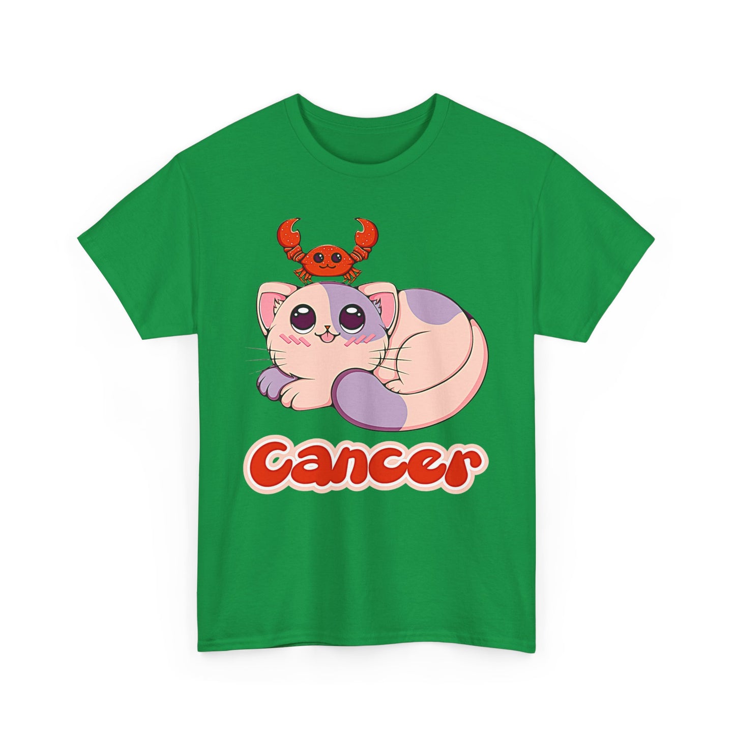 Cancer Anime Cat, Unisex Heavy Cotton Tee