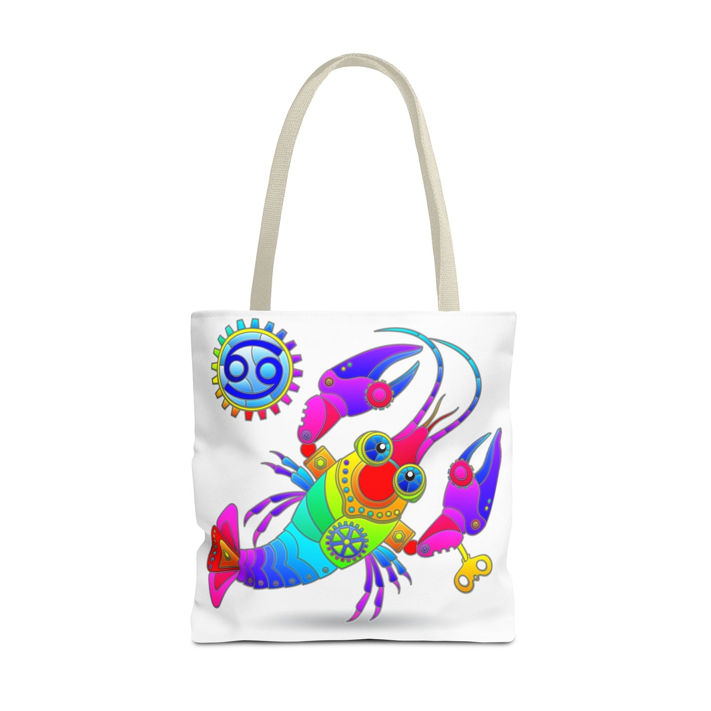 Cancer Rainbow Steampunk, White Tote Bag