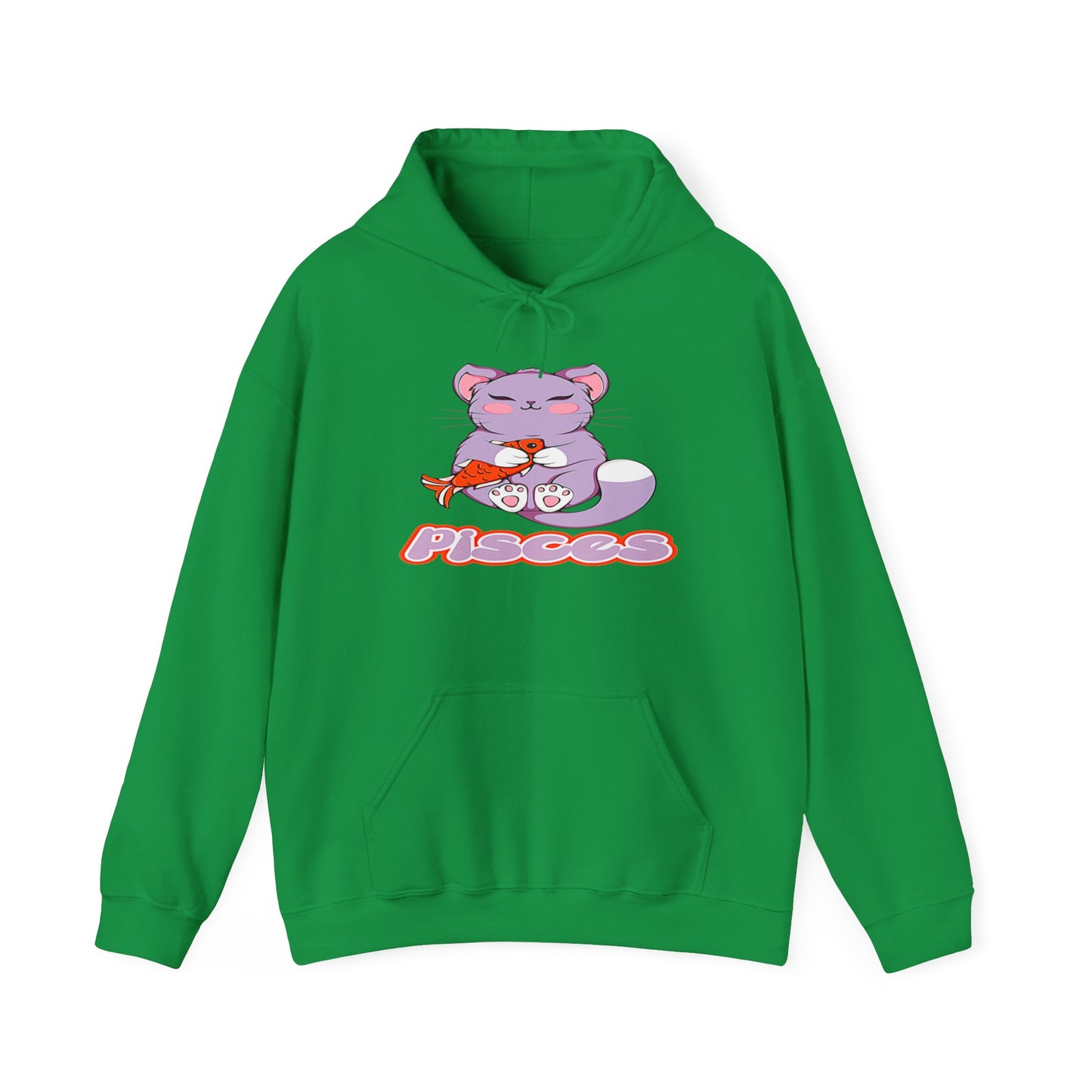 Pisces Anime Cat, Unisex Heavy Blend™ Hooded Sweatshirt