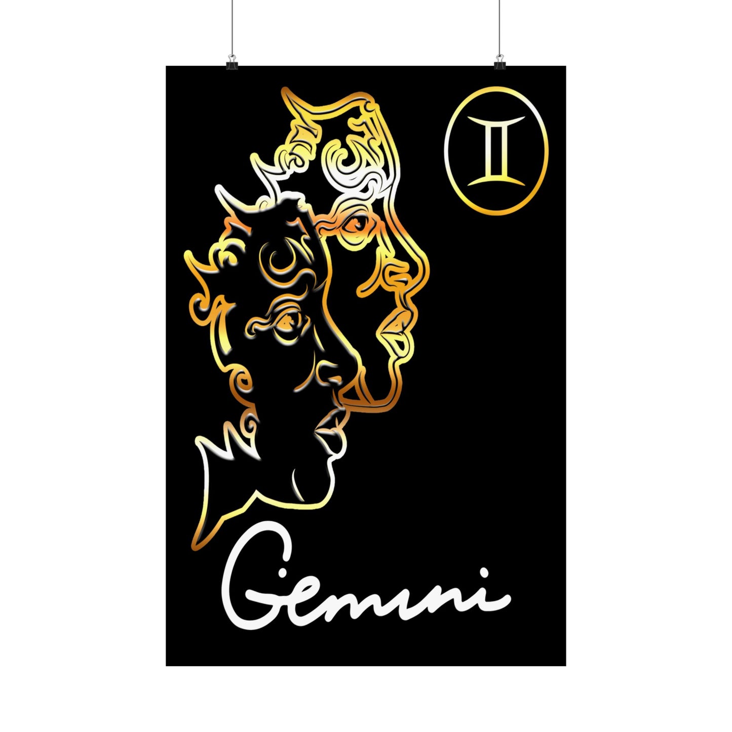 Gemini Twins, Matte Vertical Posters (Black)