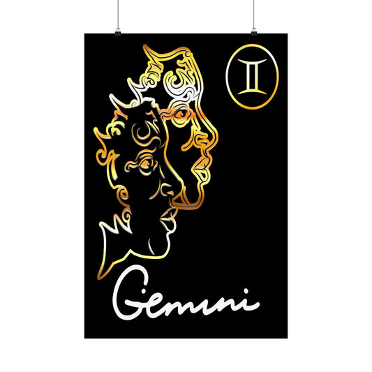 Gemini Twins, Matte Vertical Posters (Black)