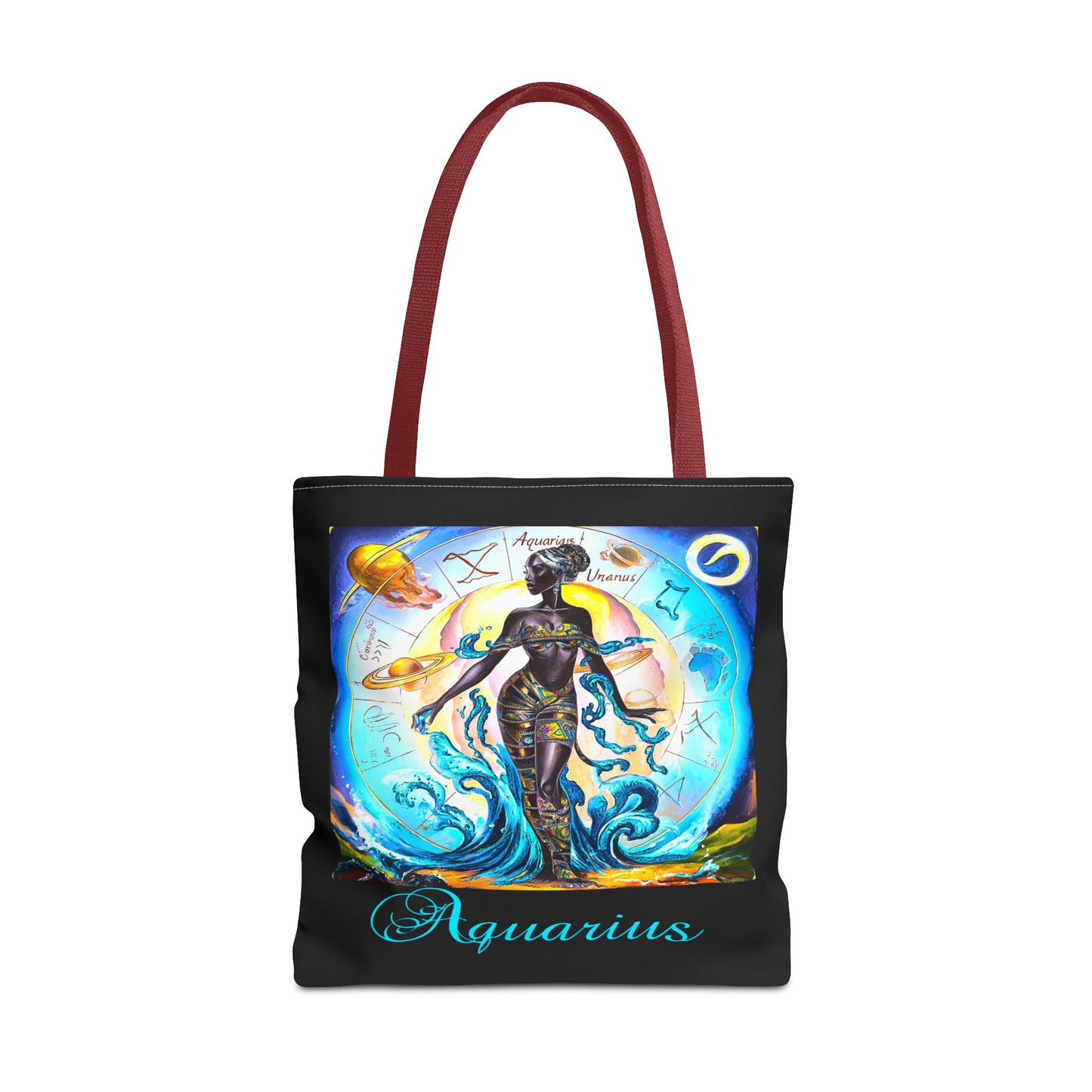 Aquarius Black Tote Bag, 3 Sizes