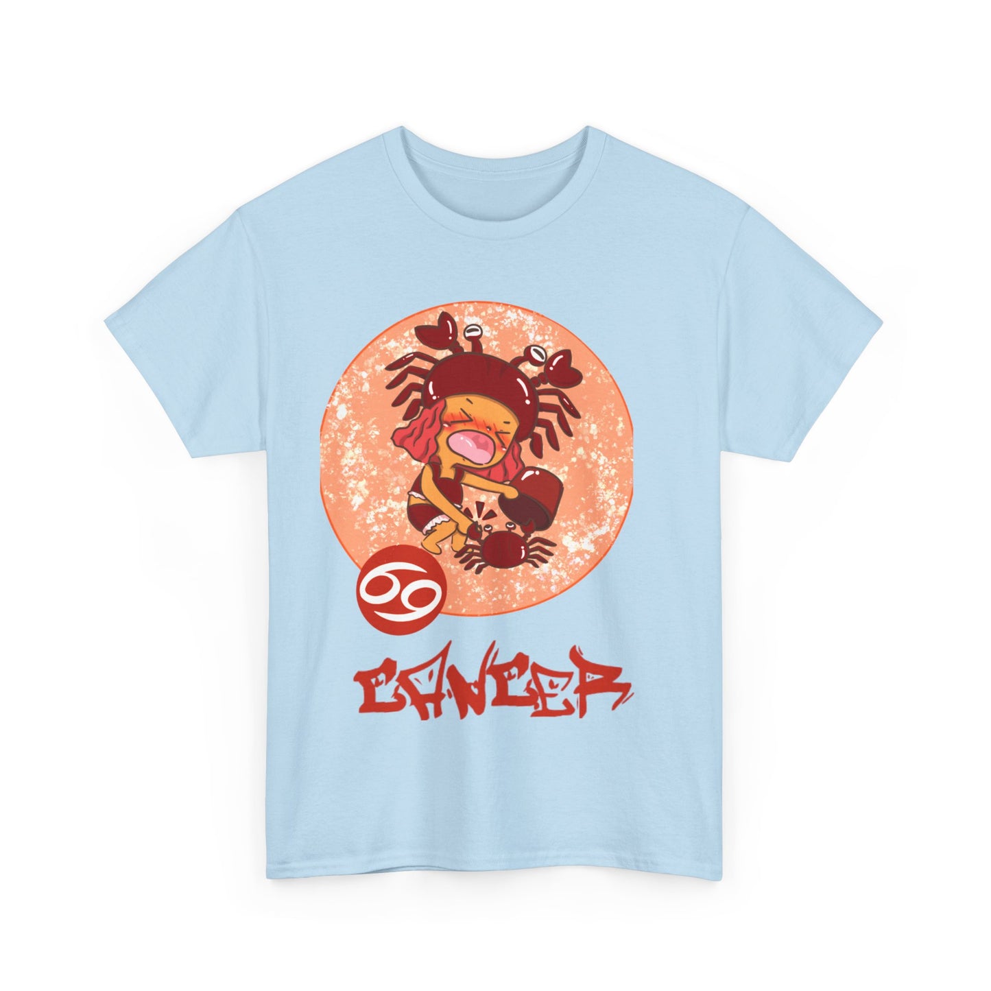 Cancer Chibi Girl & Crab, Unisex Heavy Cotton Tee