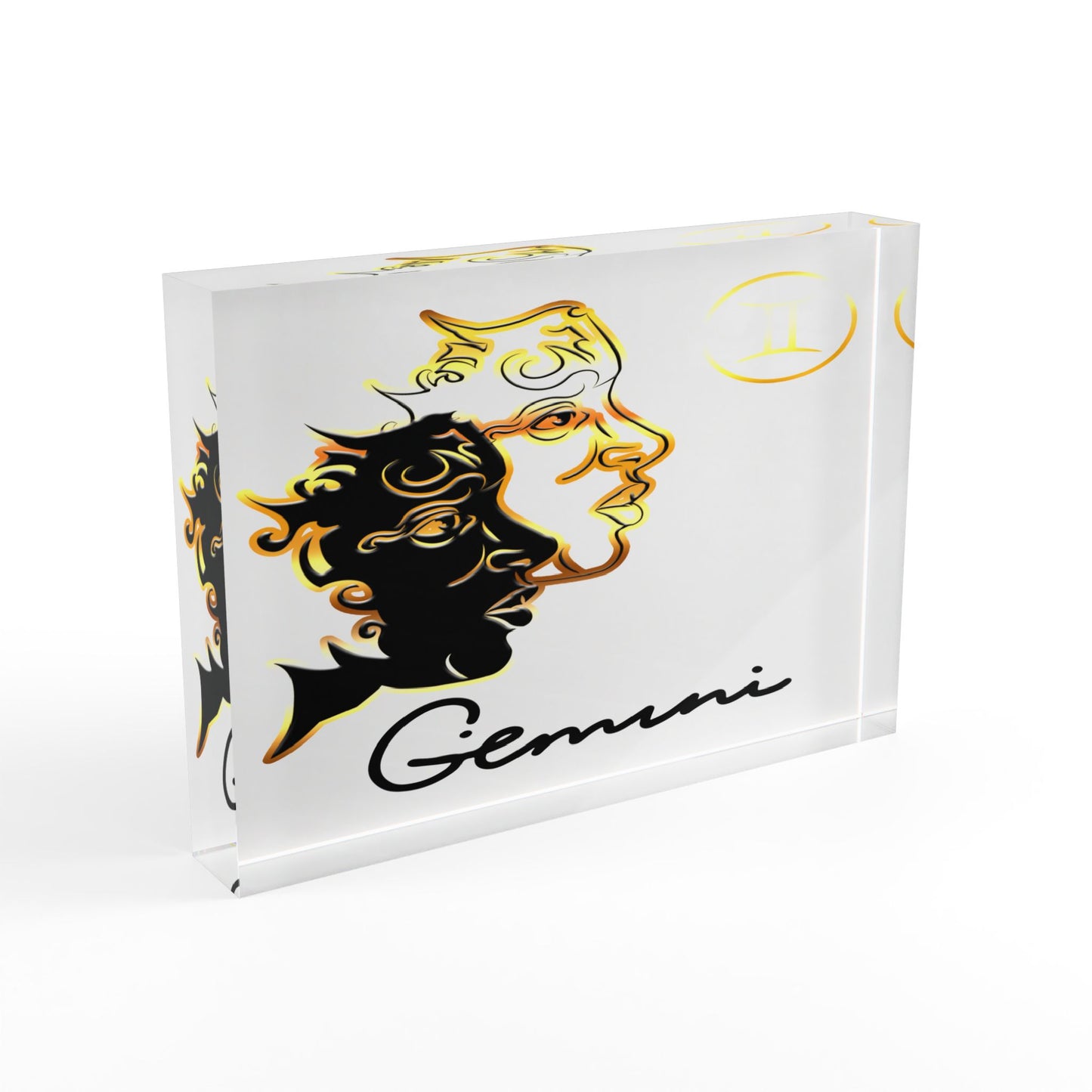 Gemini Twins Photo Block, White