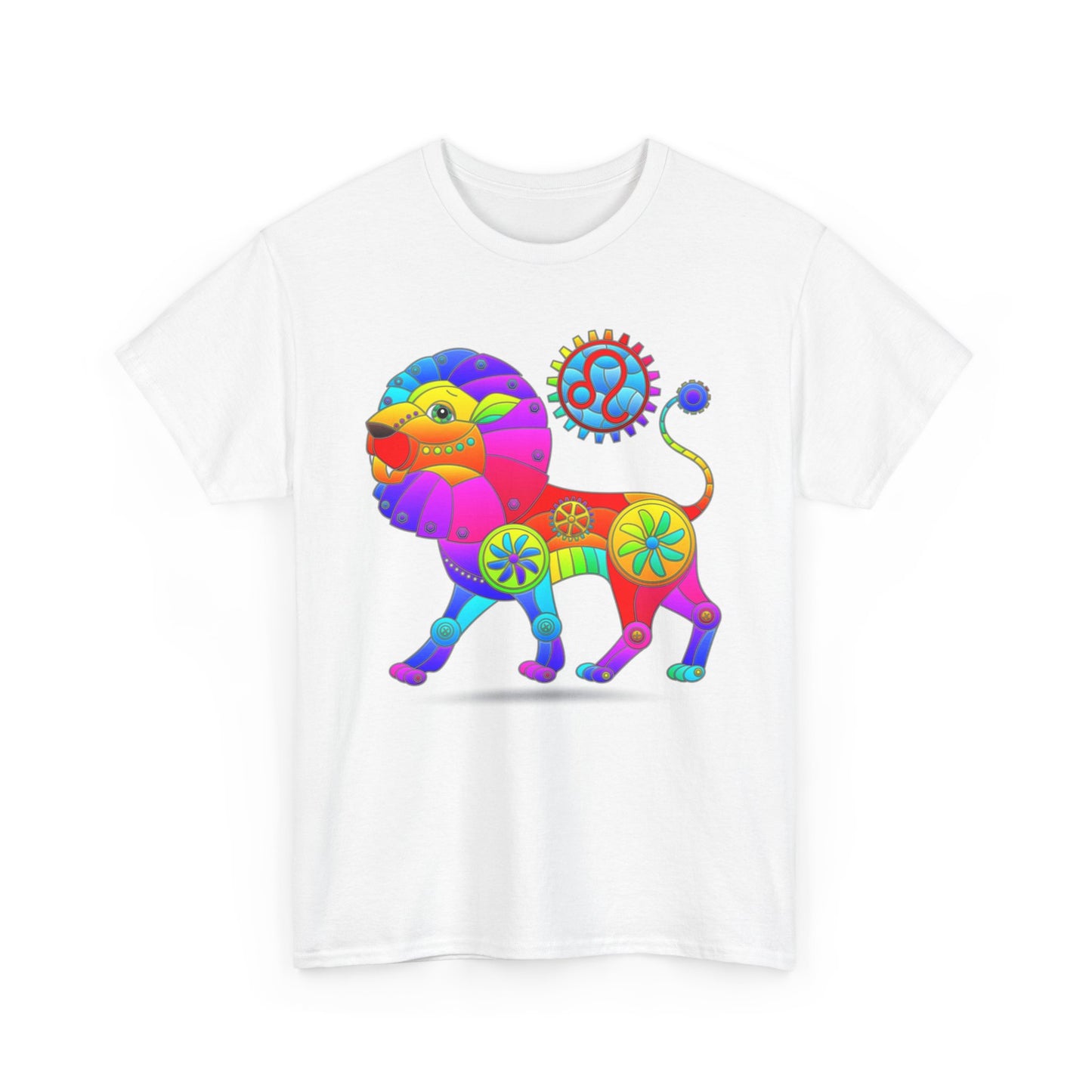 Leo Rainbow Steampunk, Unisex Heavy Cotton Tee