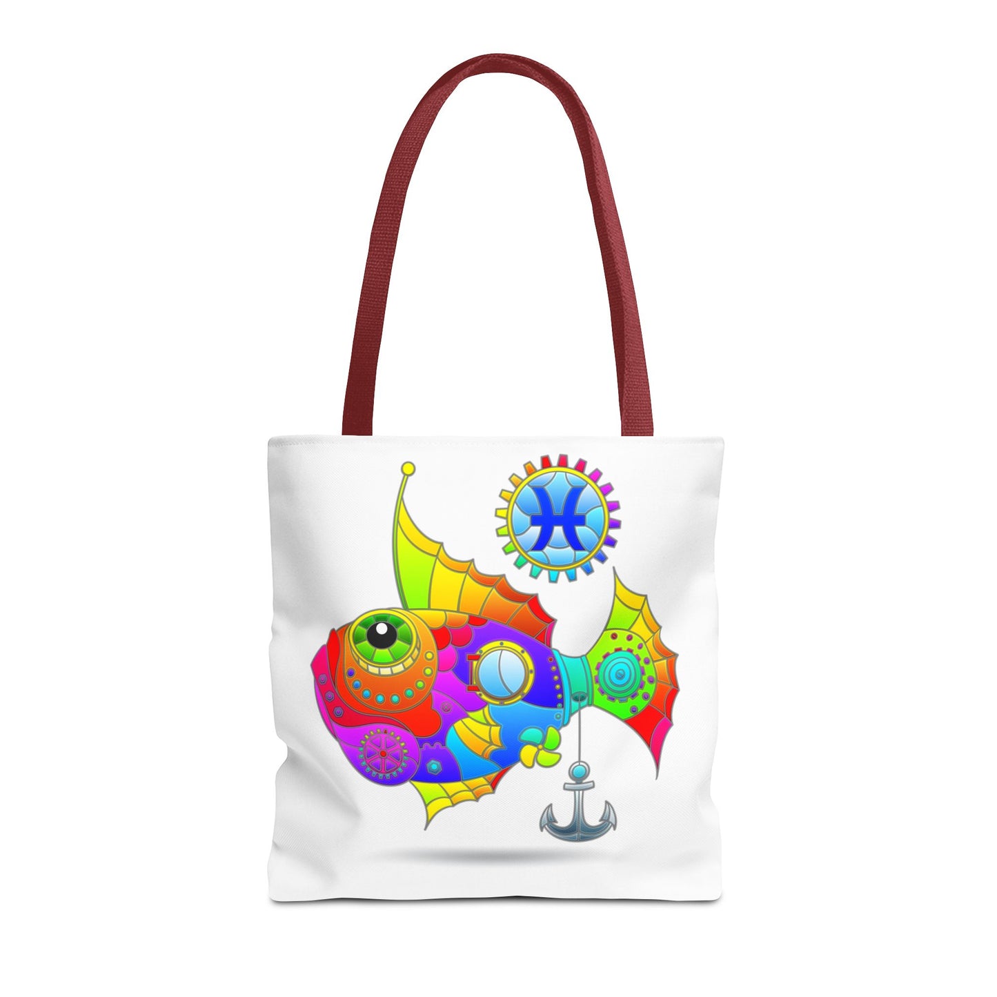 Pisces Rainbow Steampunk, White Tote Bag