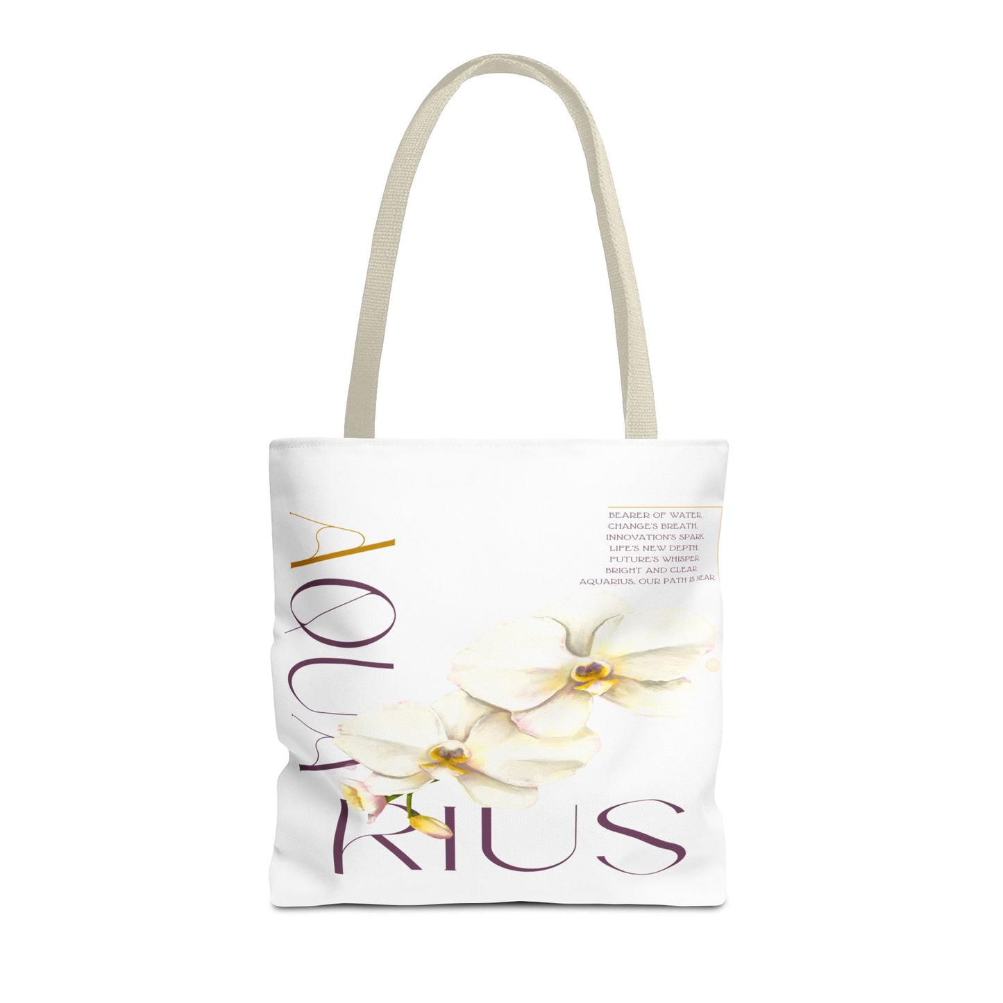 Aquarius Orchids White Tote Bag, 3 Sizes