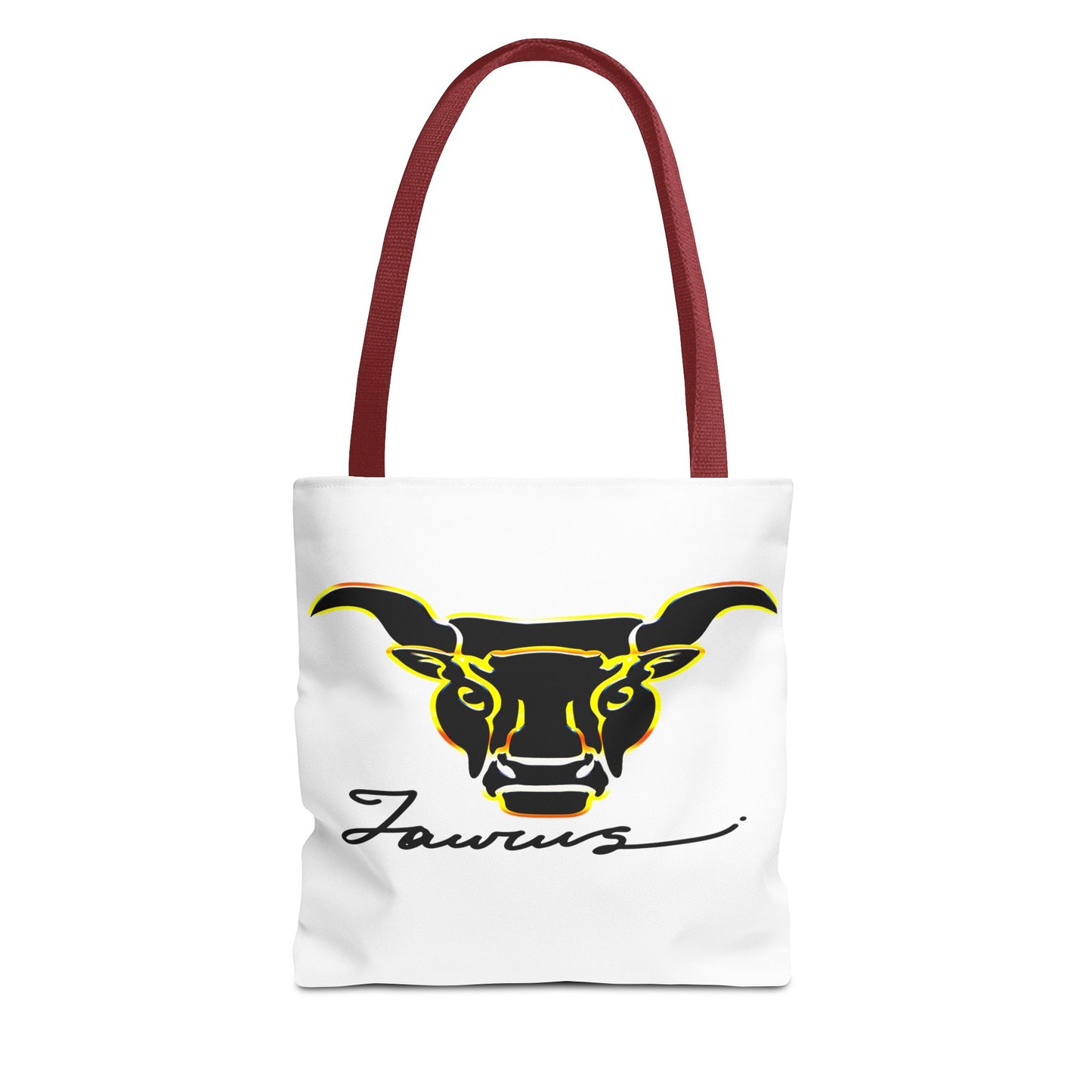 Taurus Bull White Tote Bag, 3 Sizes