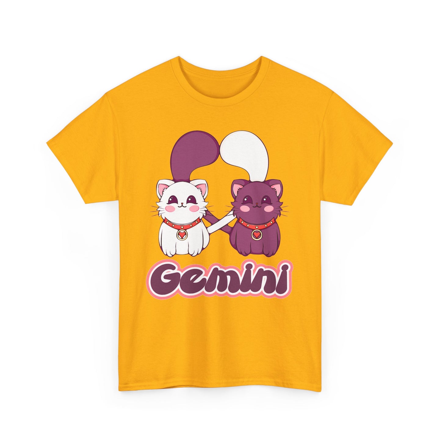 Gemini Anime Cats, Unisex Heavy Cotton Tee