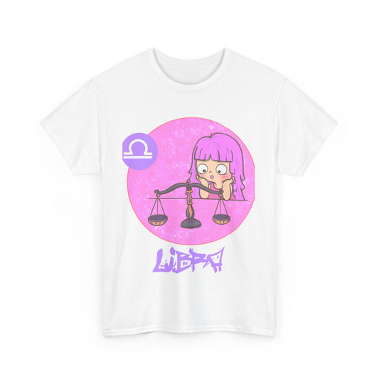 Libra Chibi Girl & Scales, Unisex Heavy Cotton Tee