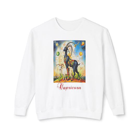 Capricorn, Unisex Lightweight Crewneck Sweatshirt