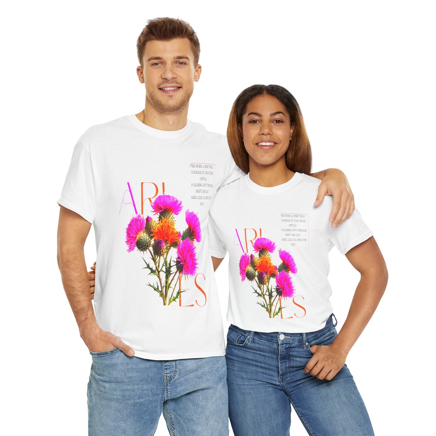 Aries Thistle, Unisex Heavy Cotton Tee