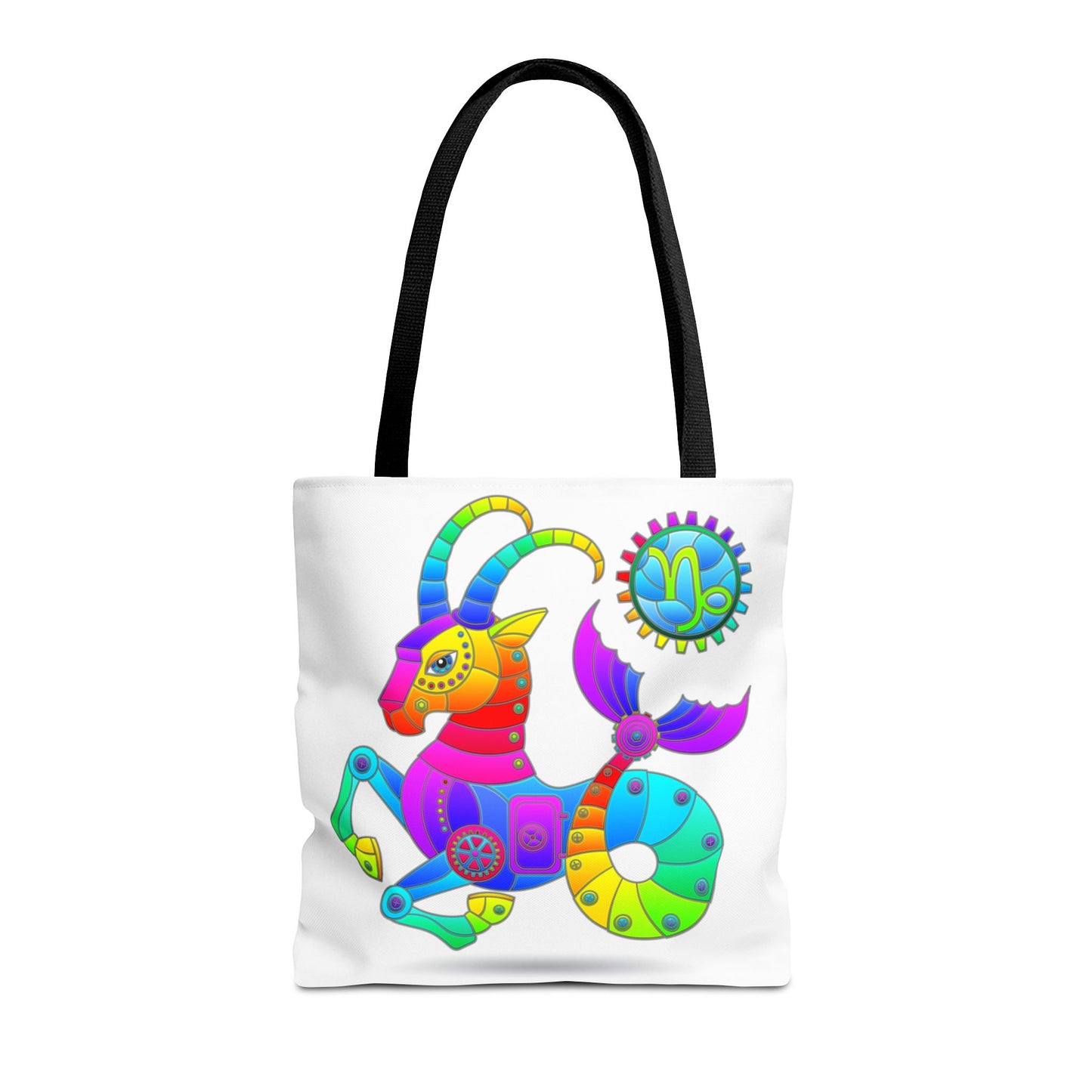 Capricorn Rainbow Steampunk, White Tote Bag