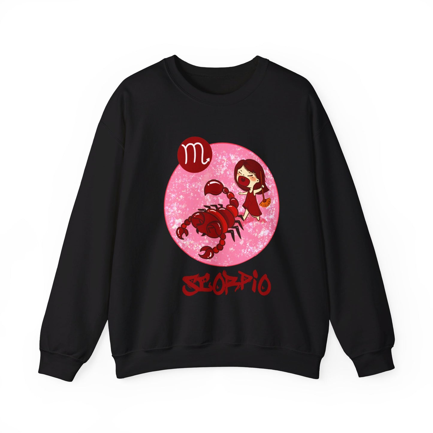 Scorpio Chibi Girl & Scorpion, Unisex Heavy Blend™ Crewneck Sweatshirt