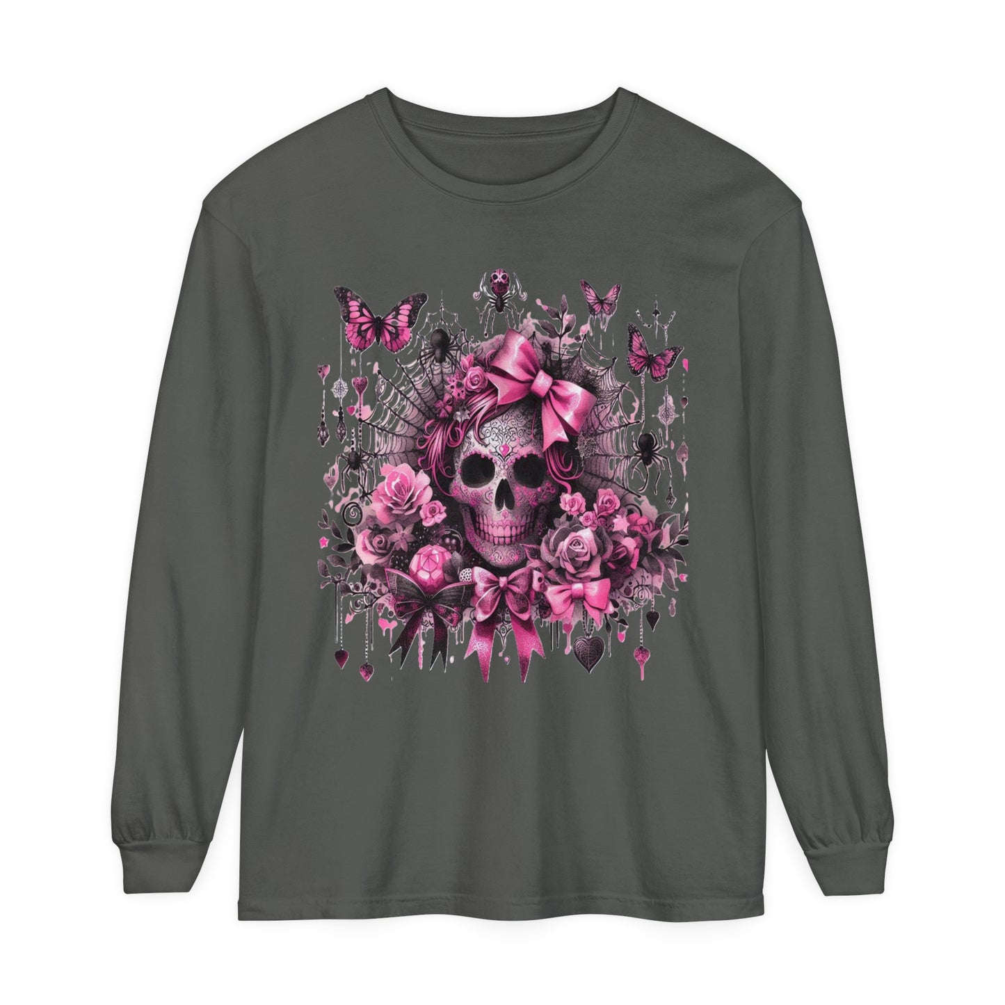 Coquette Halloween I, Unisex Garment-dyed Long Sleeve T-Shirt