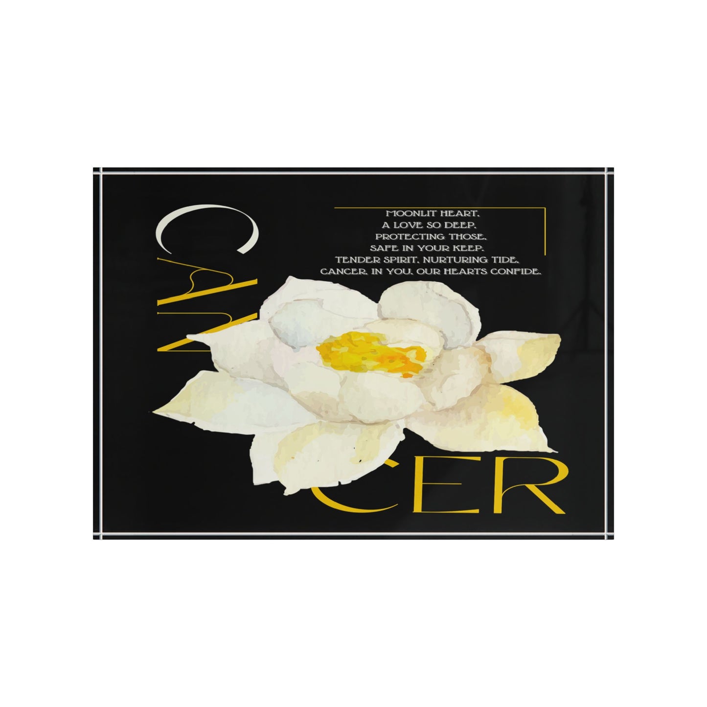 Cancer White Lotus, Photo Block (Black)