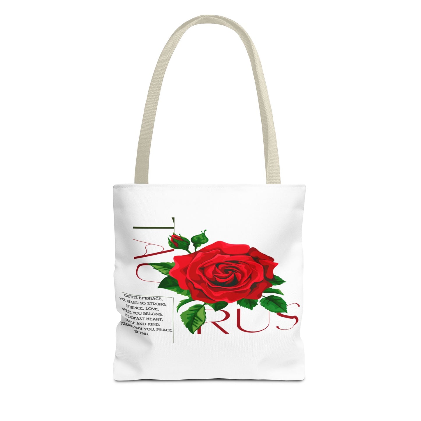 Taurus Rose White Tote Bag, 3 Sizes