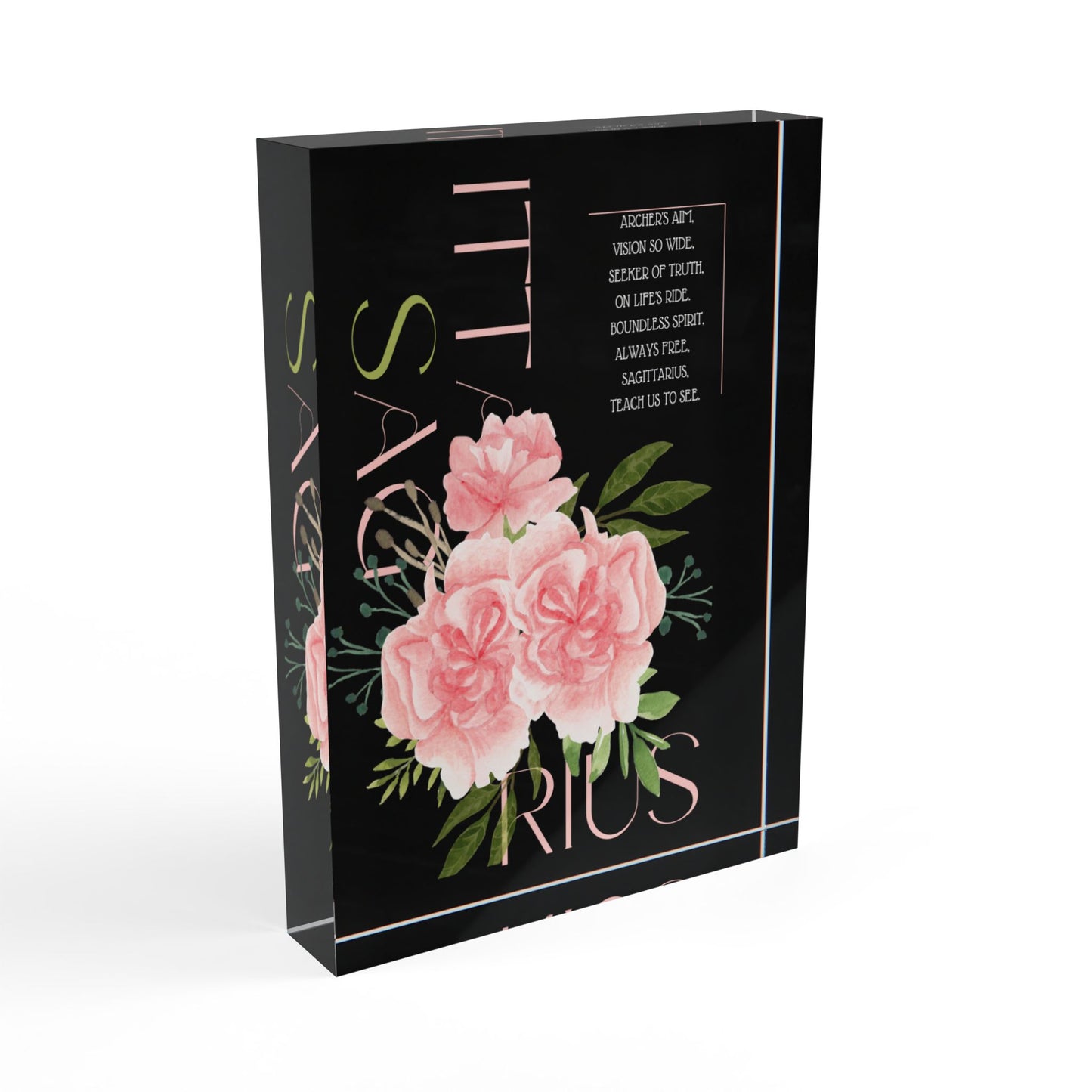 Sagittarius Pink Carnations, Photo Block