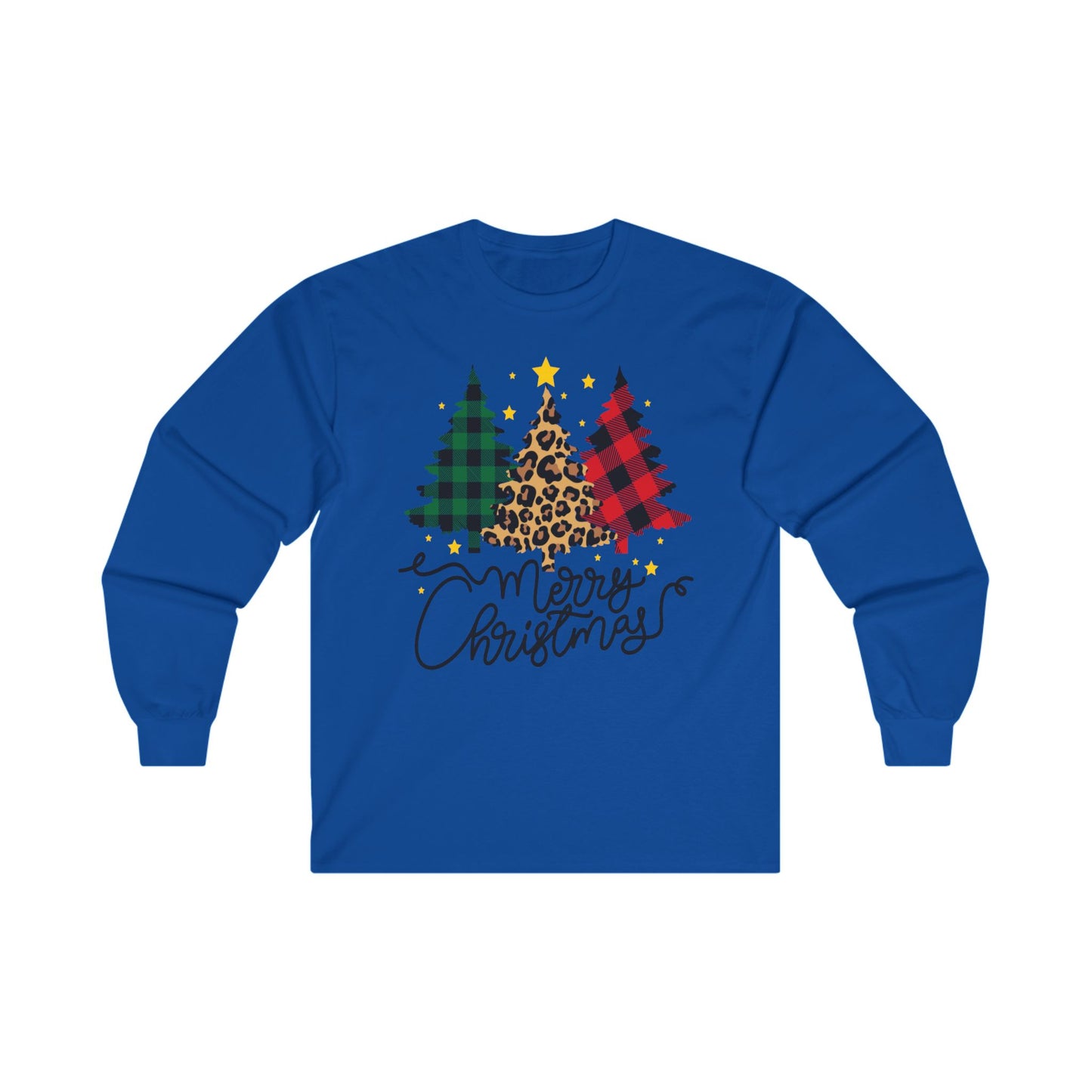 Patchwork Christmas Trees, Unisex Ultra Cotton Long Sleeve Tee