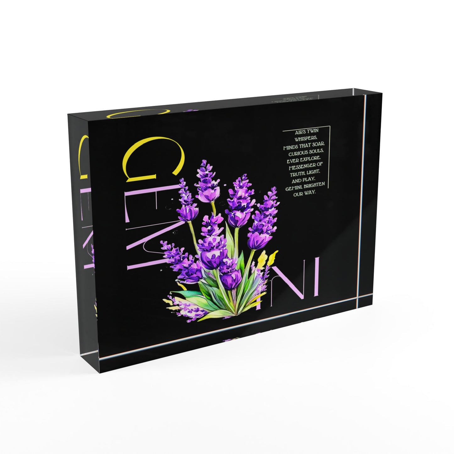 Gemini Lavender, Photo Block (Black)