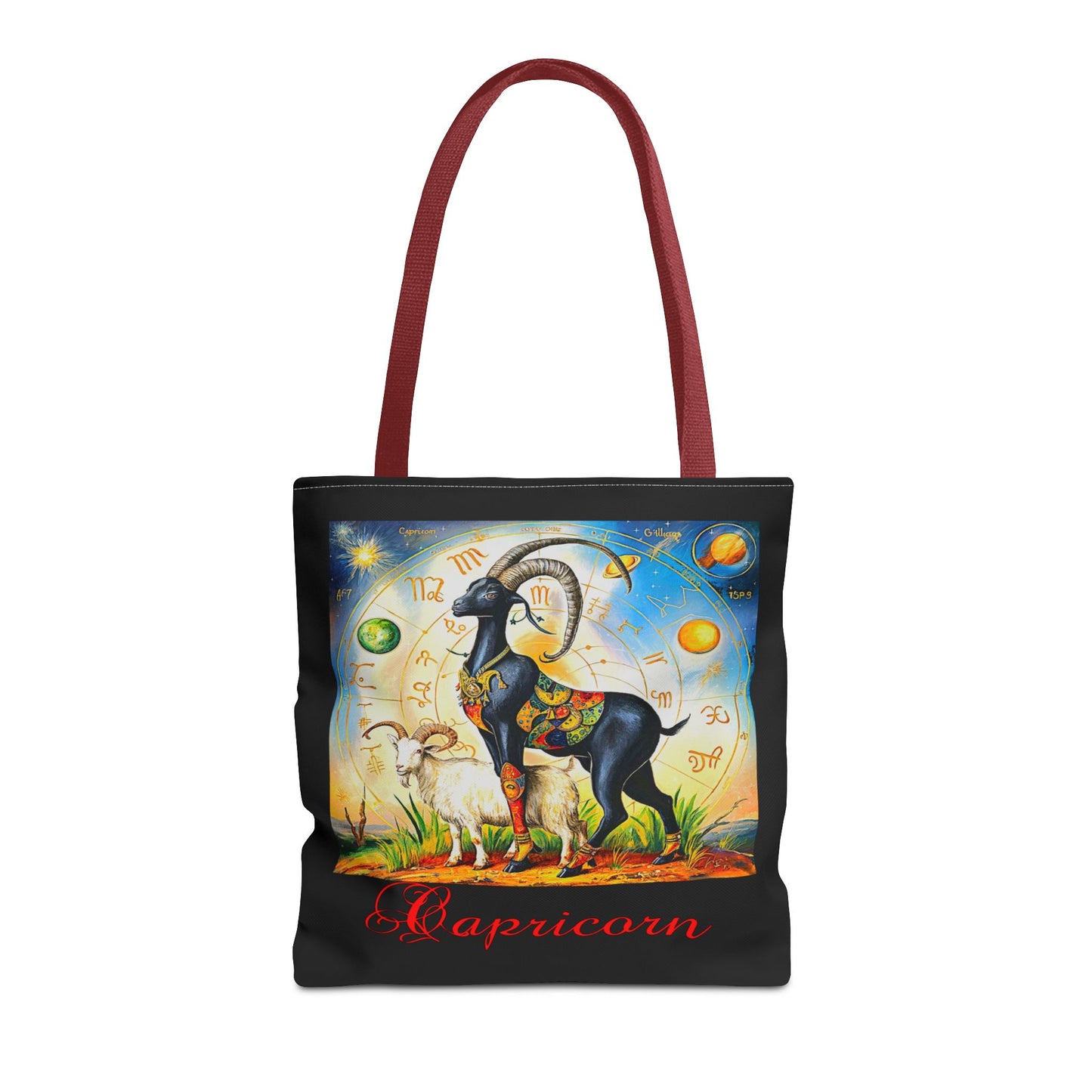 Capricorn Black Tote Bag, 3 Sizes