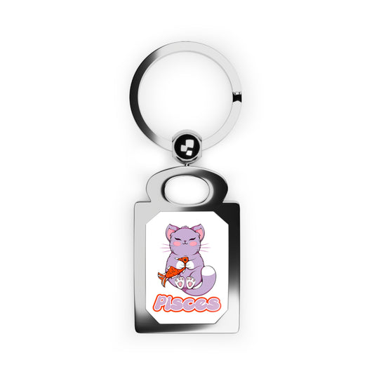 Pisces Anime Cat, Rectangle Photo Keyring