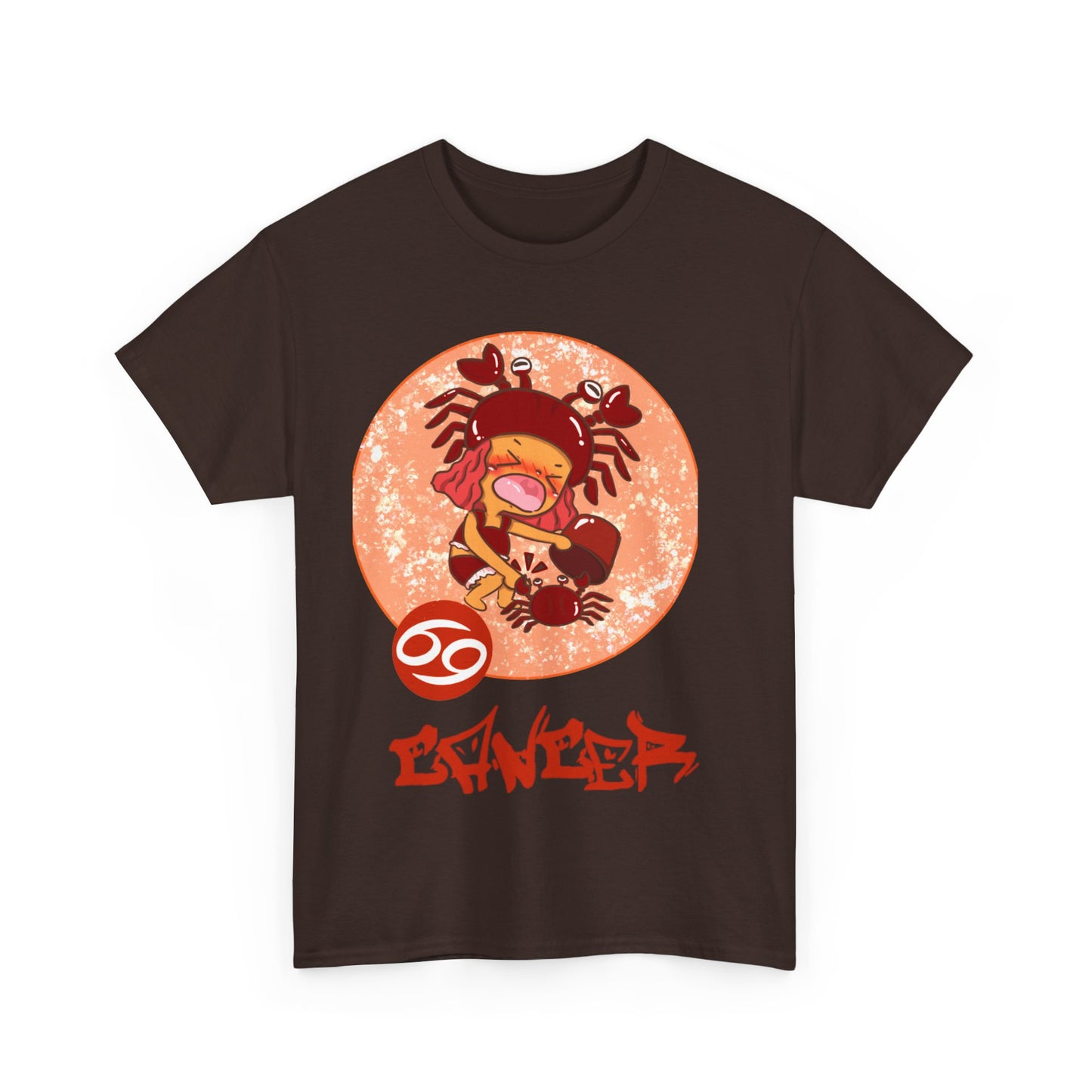 Cancer Chibi Girl & Crab, Unisex Heavy Cotton Tee