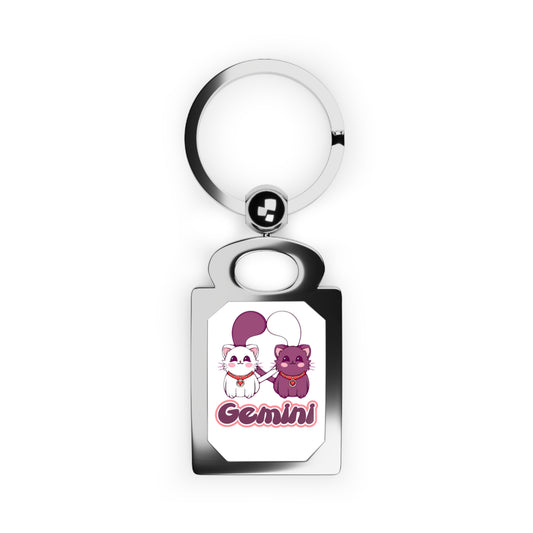 Gemini Anime Cats, Rectangle Photo Keyring