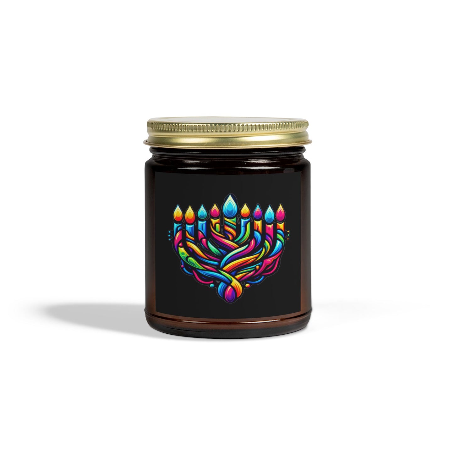 Chanukah Menorah Coconut Apricot Wax Candle, 2 Sizes - 9 Scents