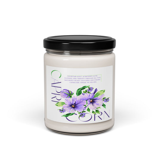 Capricorn Pansies White Soy Candle, 10 Scents