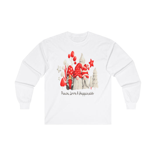 Peace, Love & Happiness Gnomes, Unisex Ultra Cotton Long Sleeve Tee