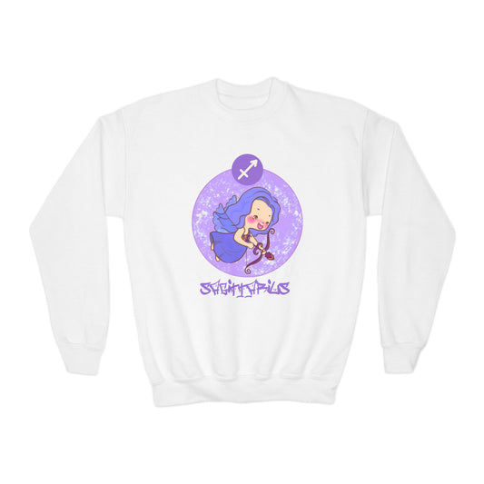 Sagittarius Chibi Archer, Youth Crewneck Sweatshirt