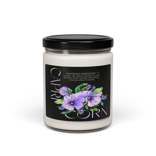 Capricorn Pansies Black Soy Candle, 10 Scents